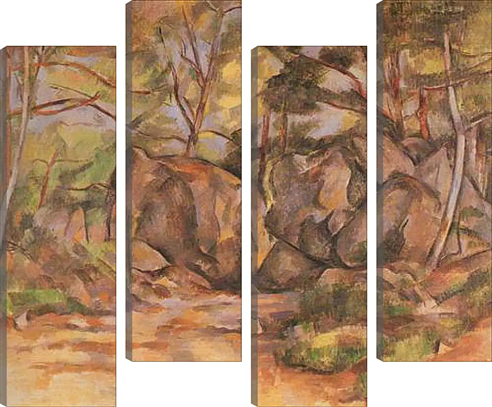 Модульная картина - Paysage forestier aux rochers (vers). Поль Сезанн