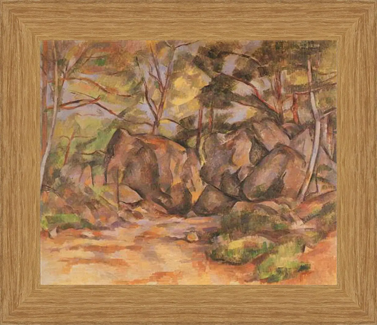 Картина в раме - Paysage forestier aux rochers (vers). Поль Сезанн