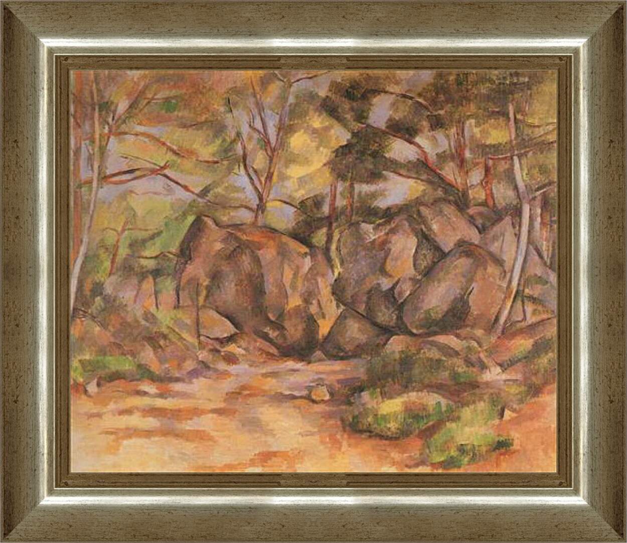 Картина в раме - Paysage forestier aux rochers (vers). Поль Сезанн