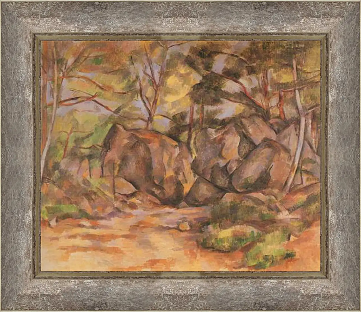 Картина в раме - Paysage forestier aux rochers (vers). Поль Сезанн
