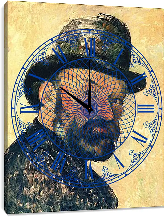 Часы картина - Autoportrait au Melon (vers). Поль Сезанн