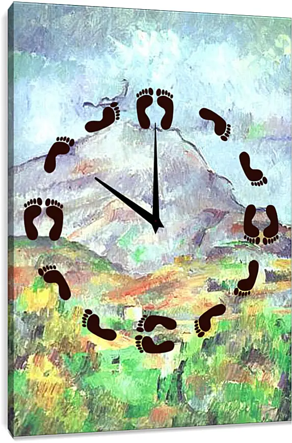 Часы картина - La Montagne Sainte-Victoire Detail (vers). Поль Сезанн