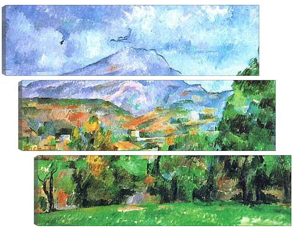 Модульная картина - La Montagne Sainte-Victoire (1). Поль Сезанн