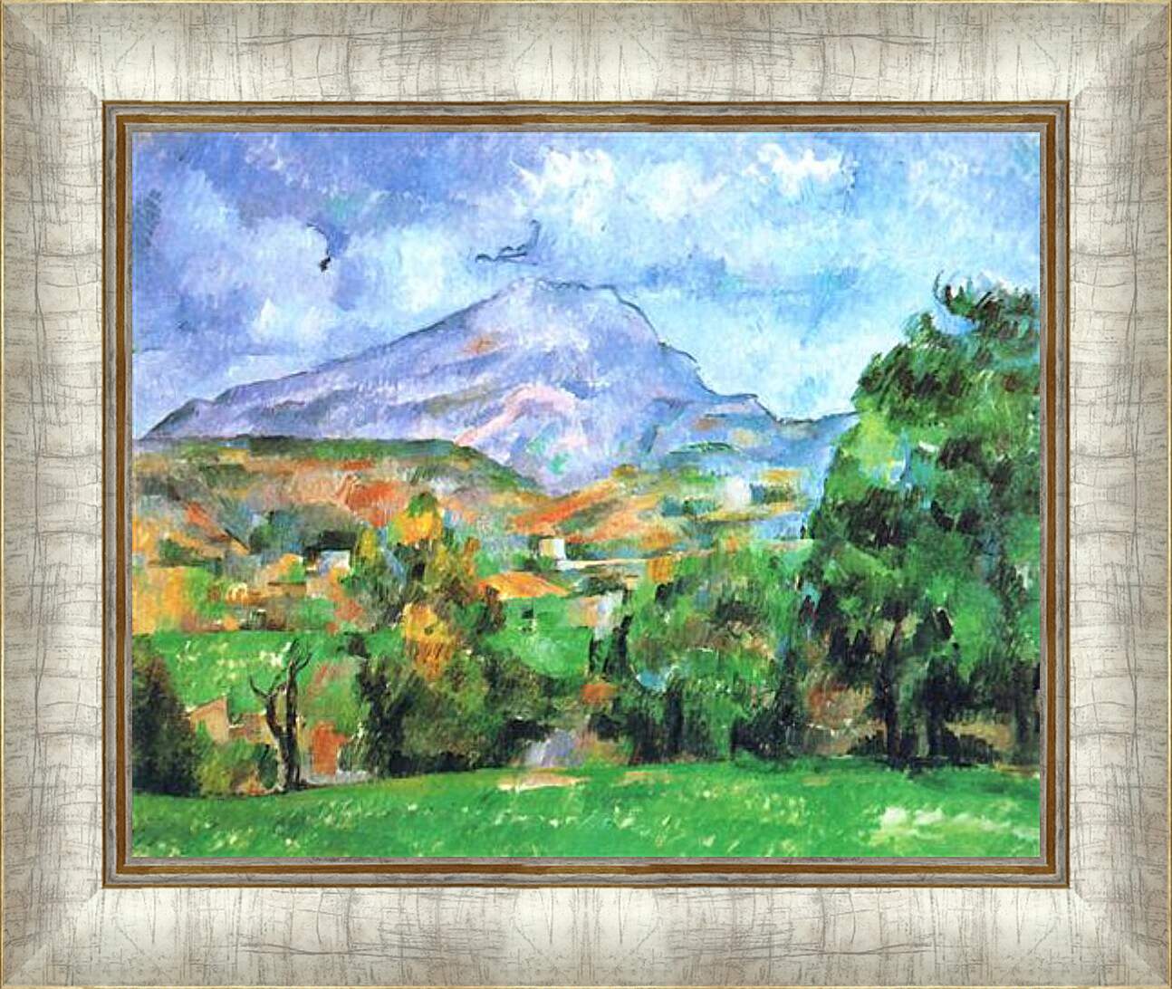 Картина в раме - La Montagne Sainte-Victoire (1). Поль Сезанн