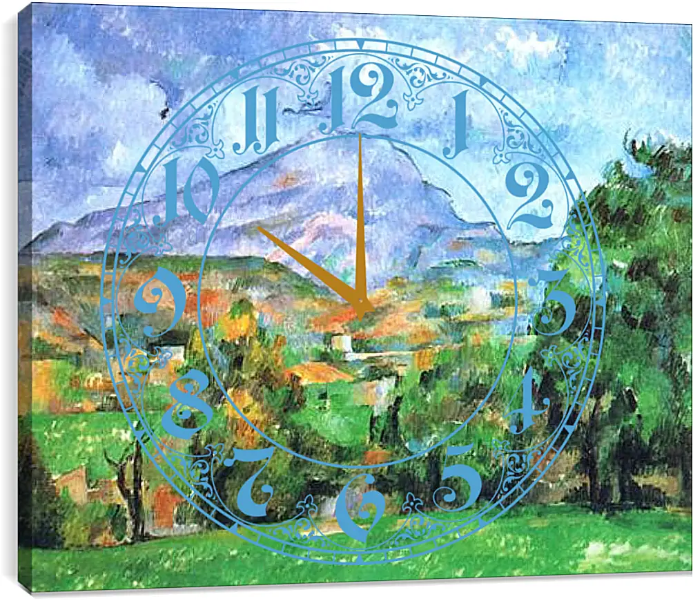 Часы картина - La Montagne Sainte-Victoire (1). Поль Сезанн
