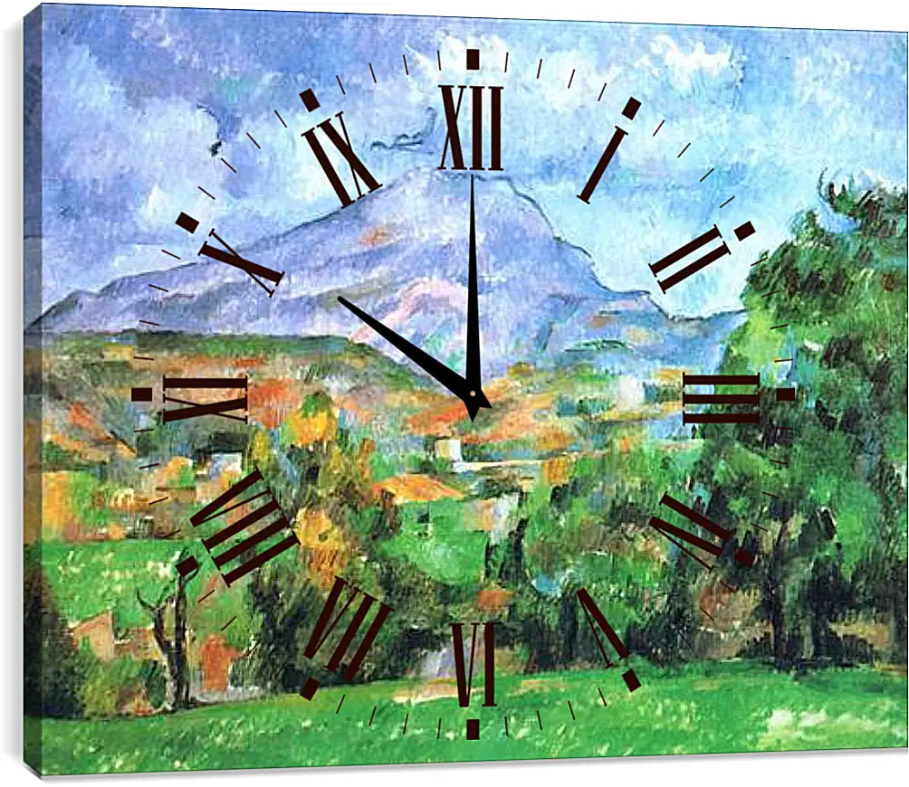Часы картина - La Montagne Sainte-Victoire (1). Поль Сезанн