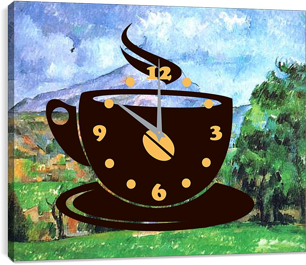 Часы картина - La Montagne Sainte-Victoire (1). Поль Сезанн