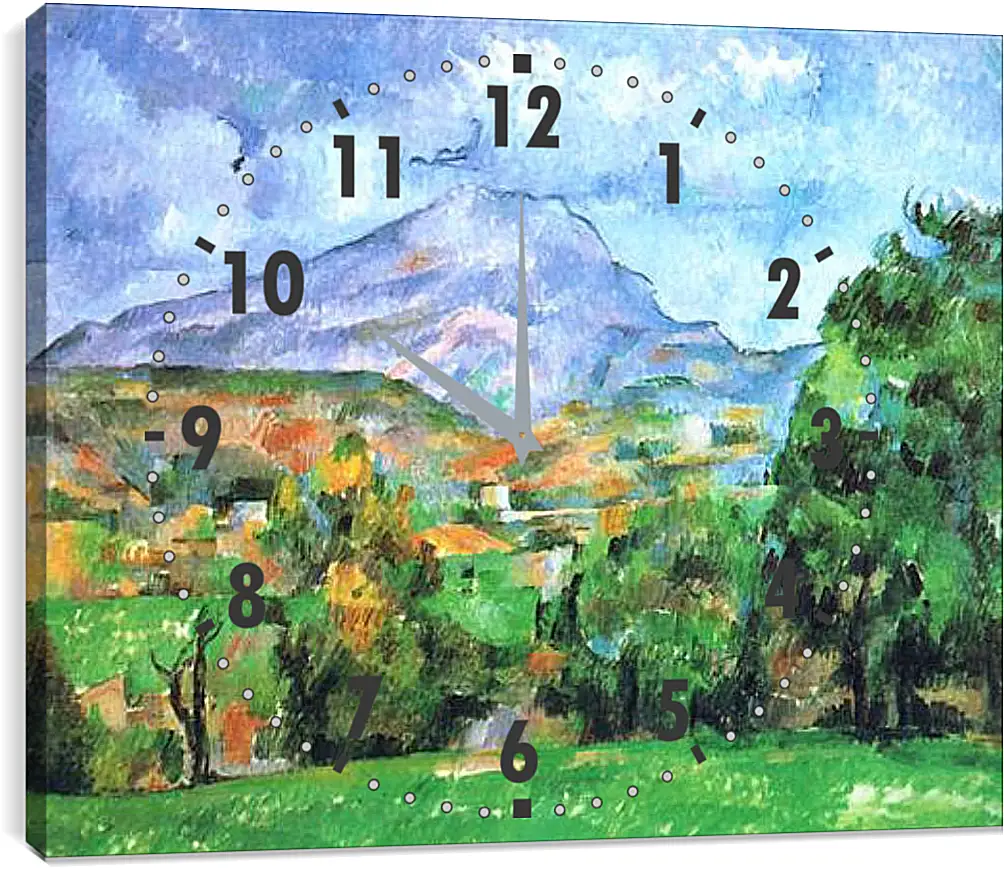 Часы картина - La Montagne Sainte-Victoire (1). Поль Сезанн