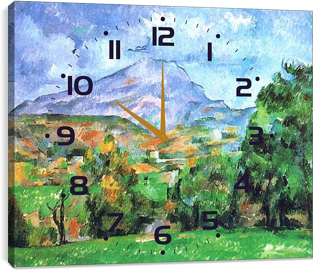 Часы картина - La Montagne Sainte-Victoire (1). Поль Сезанн