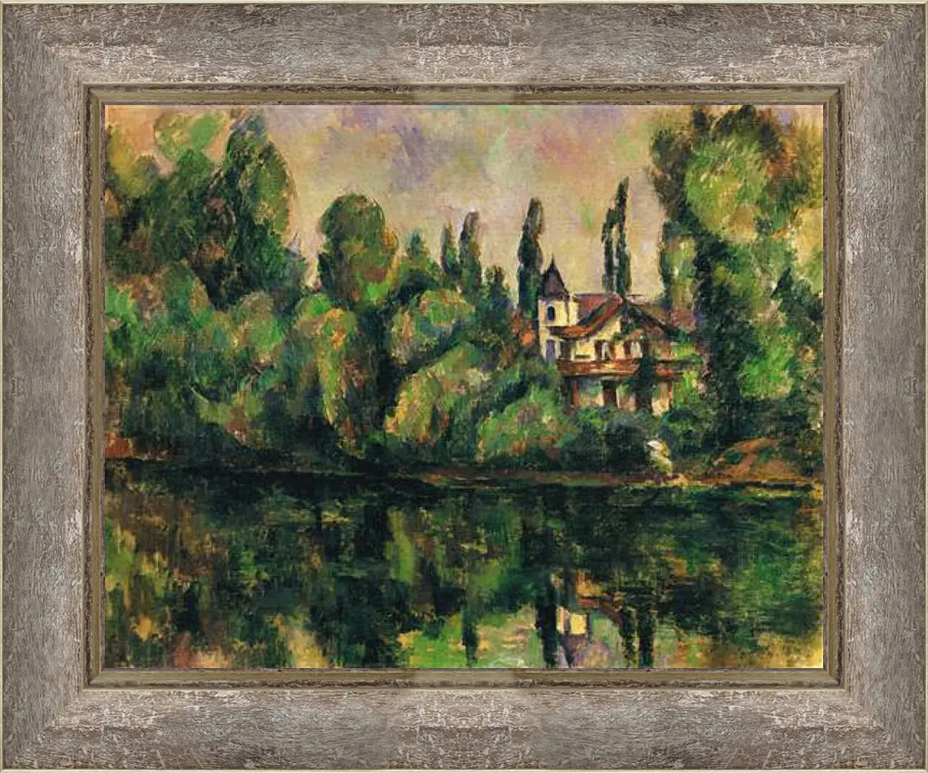 Картина в раме - Les Bords de Marne (vers). Поль Сезанн