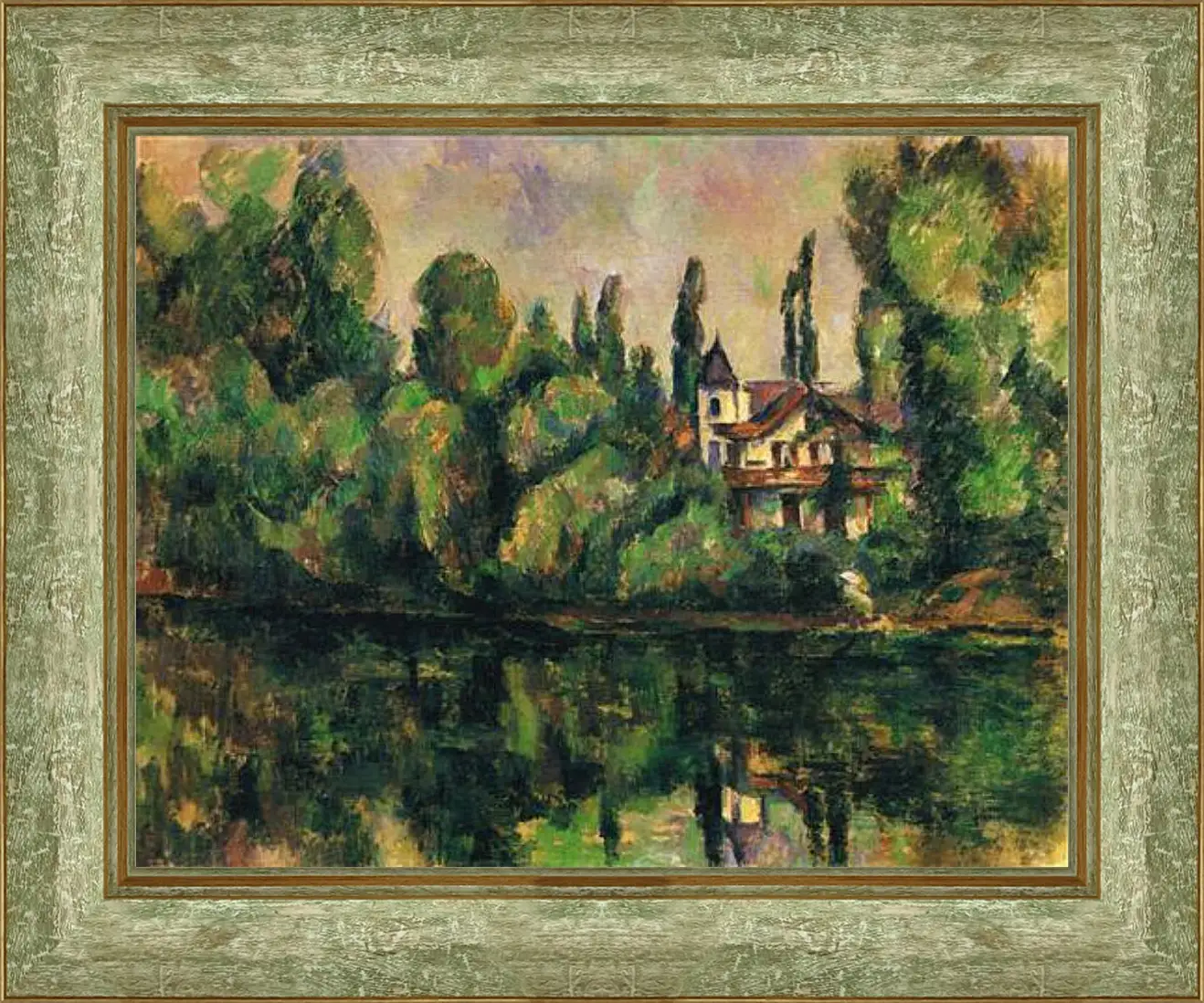 Картина в раме - Les Bords de Marne (vers). Поль Сезанн