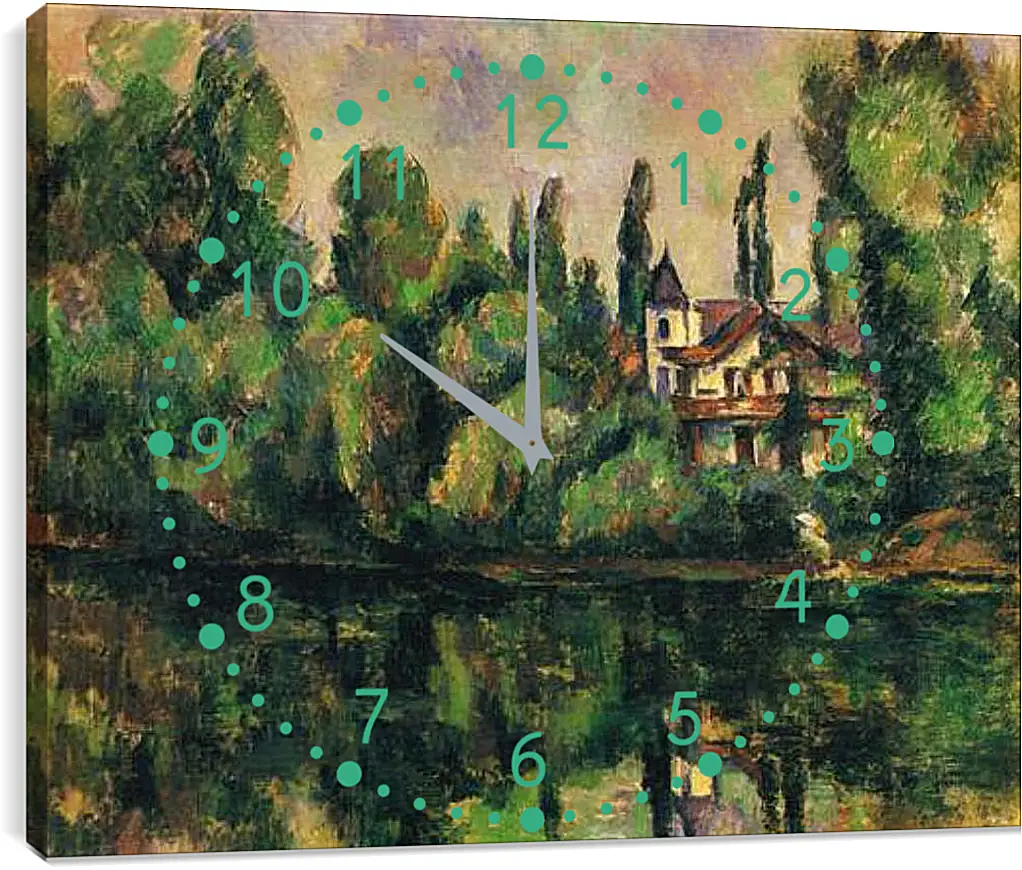Часы картина - Les Bords de Marne (vers). Поль Сезанн
