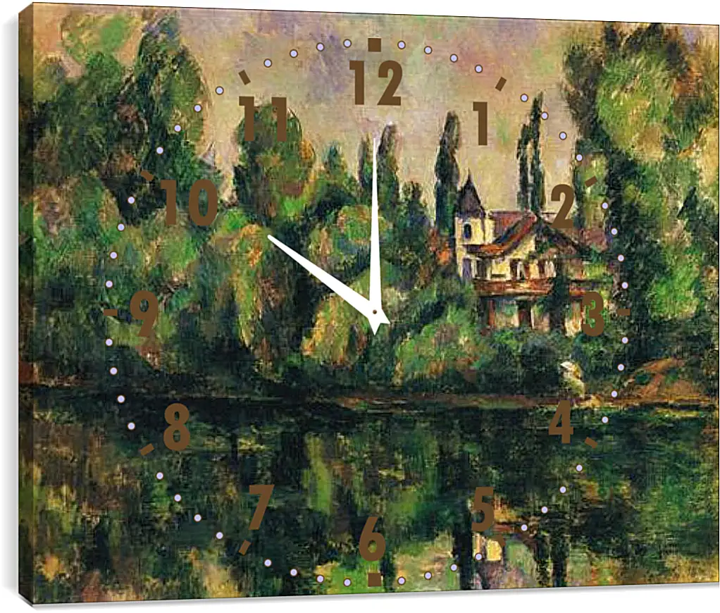 Часы картина - Les Bords de Marne (vers). Поль Сезанн