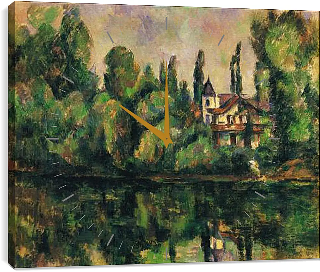 Часы картина - Les Bords de Marne (vers). Поль Сезанн