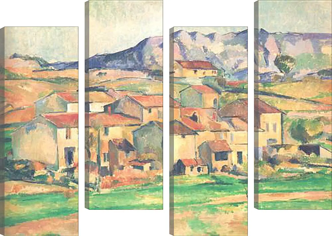 Модульная картина - Le Cengle et la Sainte-Victoire vus de Gardanne (vers). Поль Сезанн
