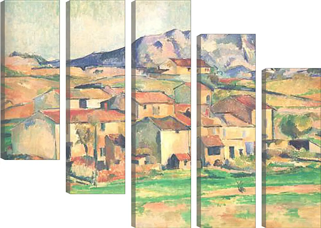Модульная картина - Le Cengle et la Sainte-Victoire vus de Gardanne (vers). Поль Сезанн