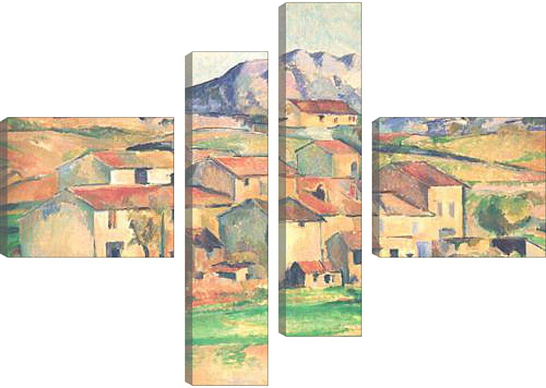 Модульная картина - Le Cengle et la Sainte-Victoire vus de Gardanne (vers). Поль Сезанн