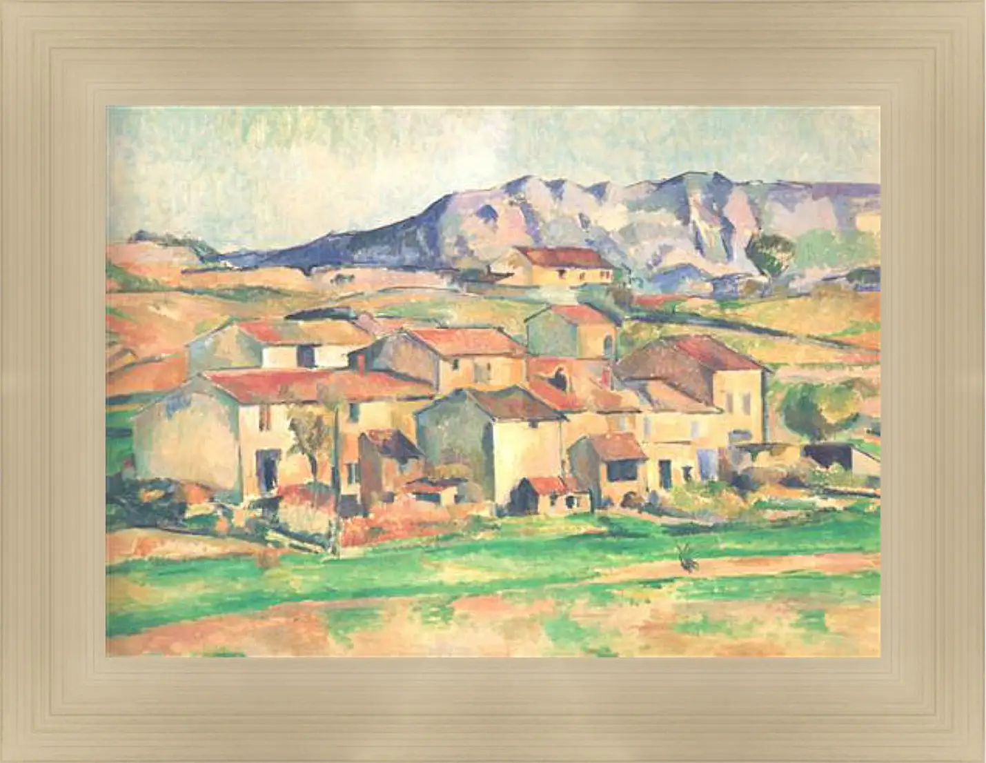 Картина в раме - Le Cengle et la Sainte-Victoire vus de Gardanne (vers). Поль Сезанн