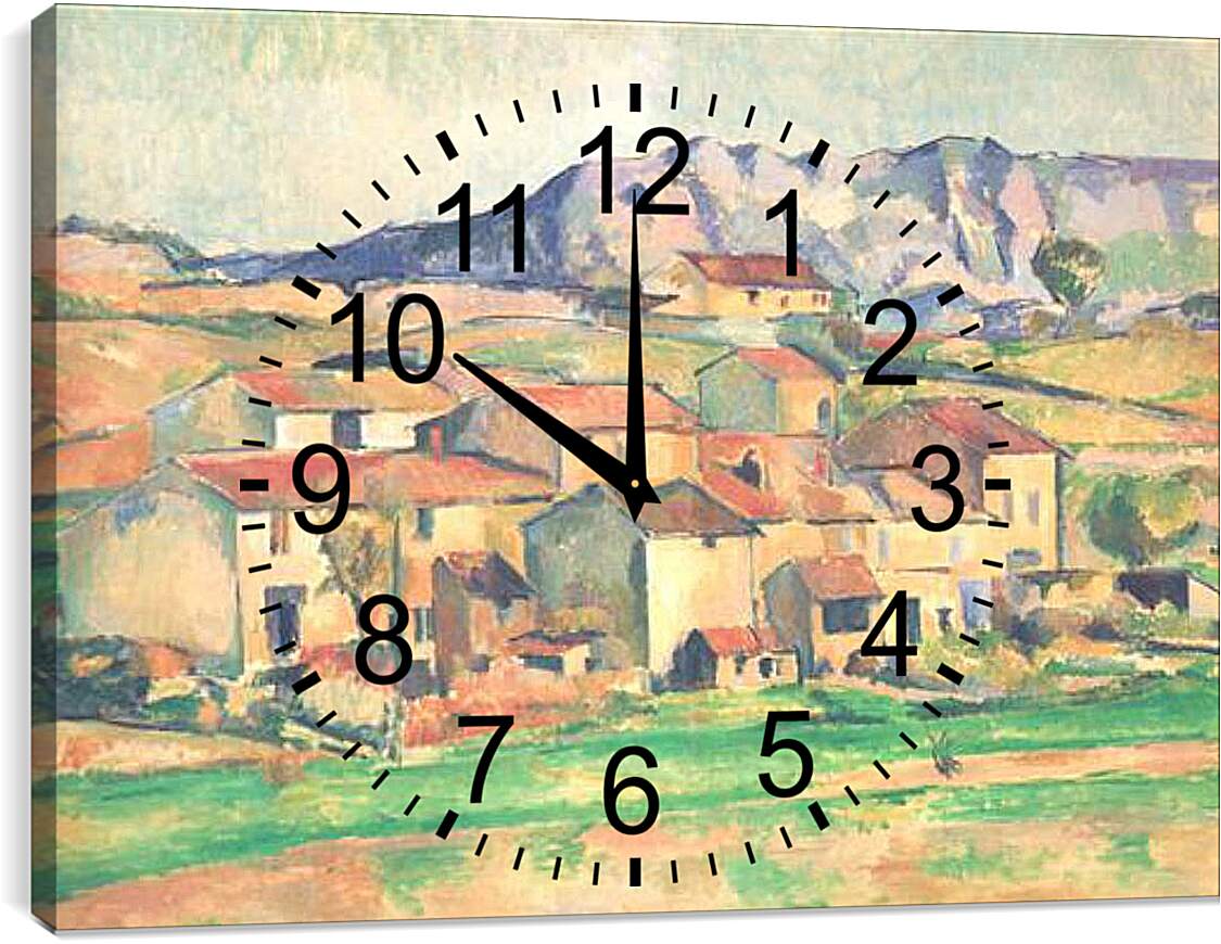 Часы картина - Le Cengle et la Sainte-Victoire vus de Gardanne (vers). Поль Сезанн