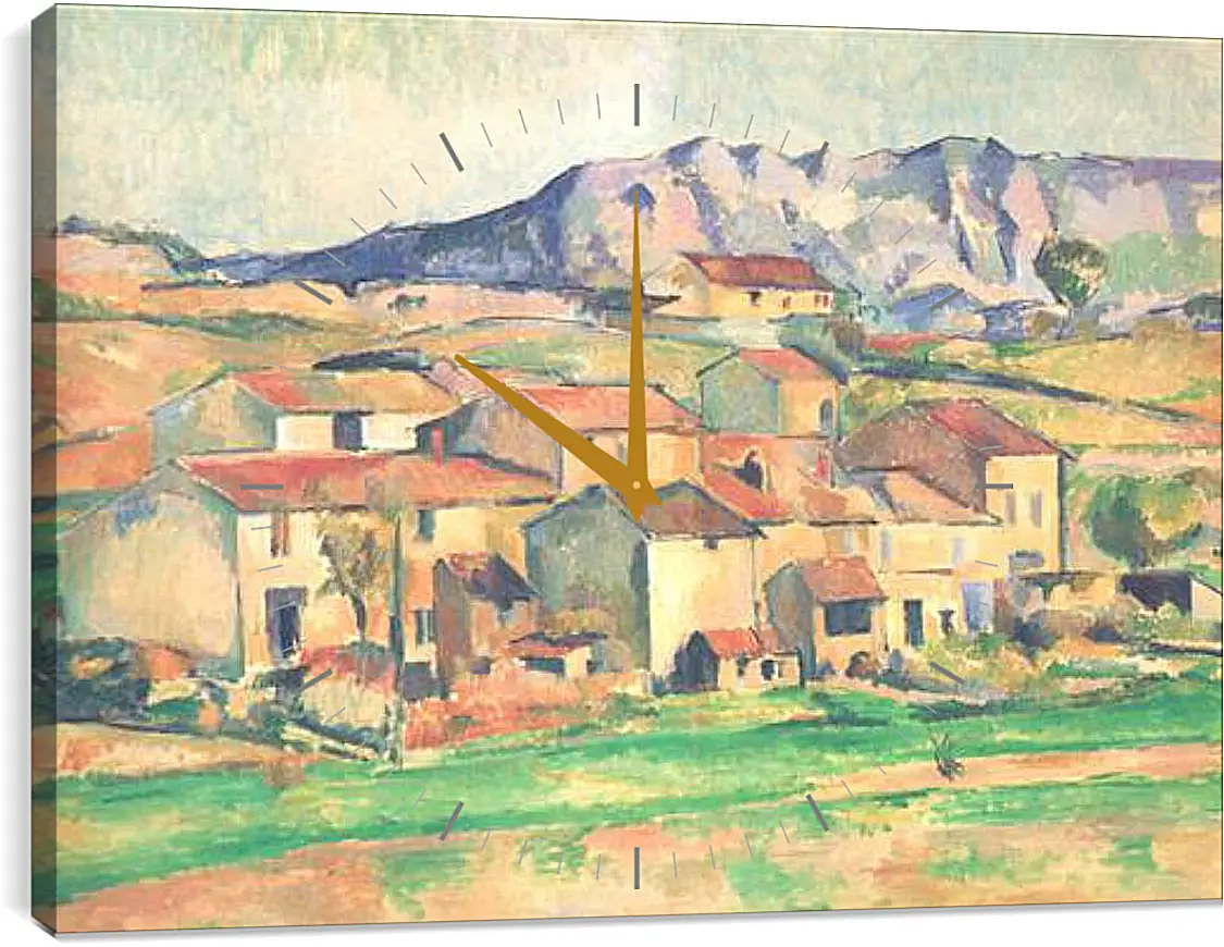 Часы картина - Le Cengle et la Sainte-Victoire vus de Gardanne (vers). Поль Сезанн