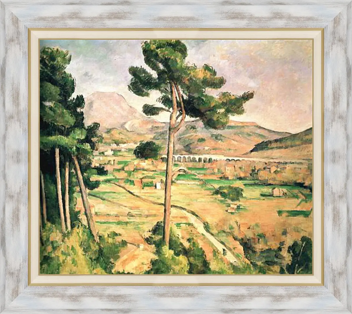 Картина в раме - La Montagne Sainte-Victoire, vue de Montbriand. Поль Сезанн