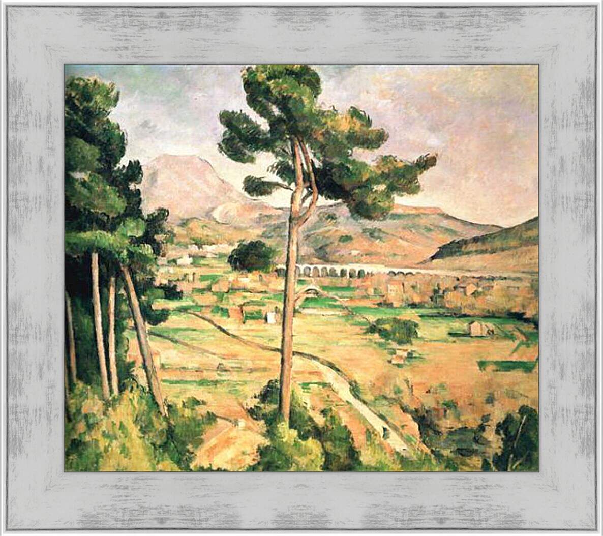 Картина в раме - La Montagne Sainte-Victoire, vue de Montbriand. Поль Сезанн