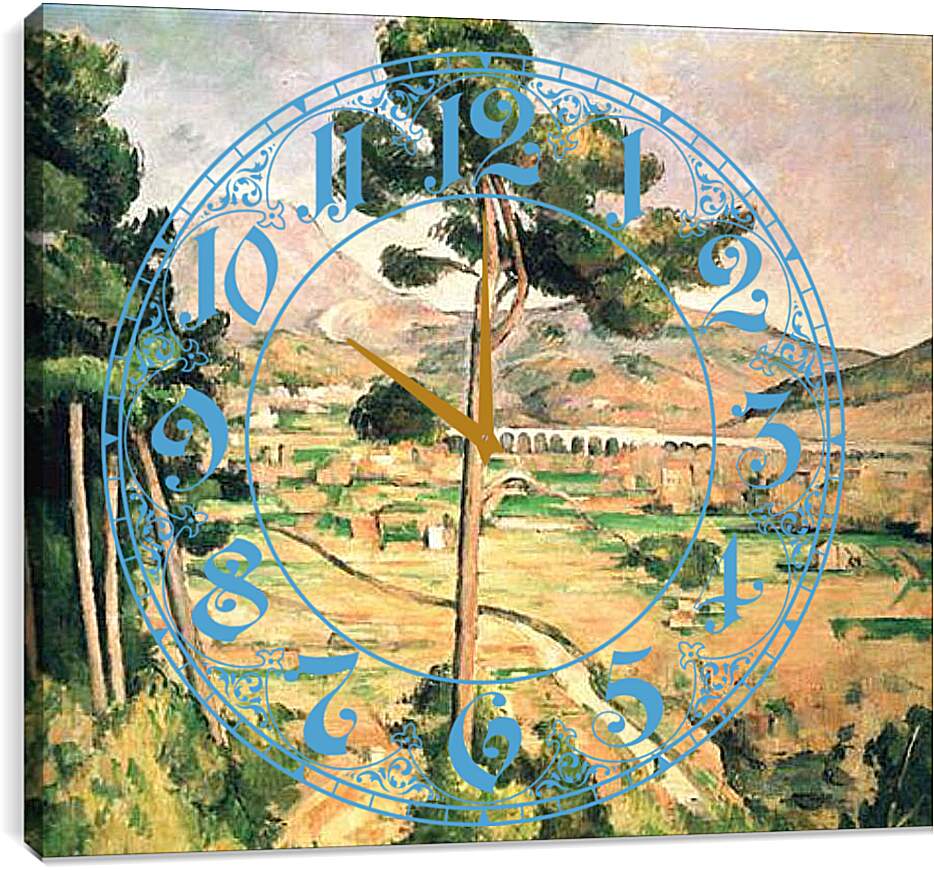 Часы картина - La Montagne Sainte-Victoire, vue de Montbriand. Поль Сезанн
