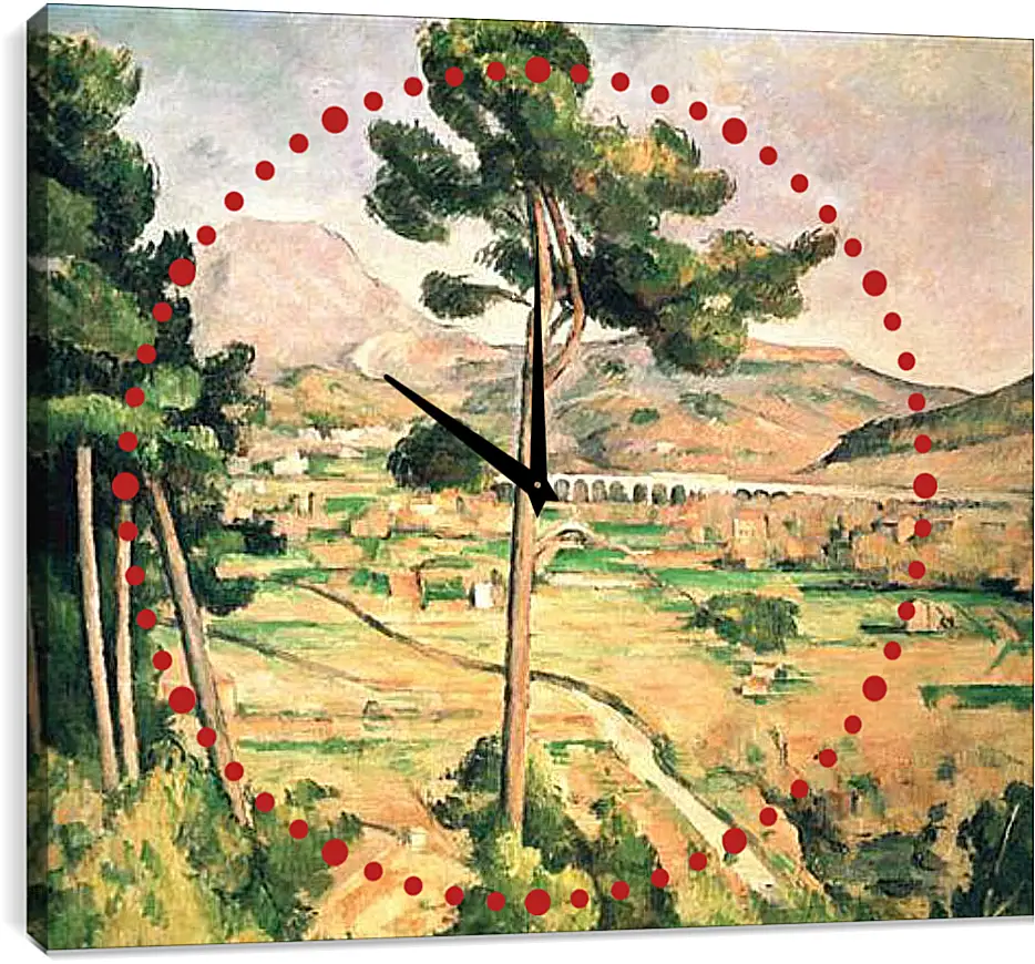 Часы картина - La Montagne Sainte-Victoire, vue de Montbriand. Поль Сезанн