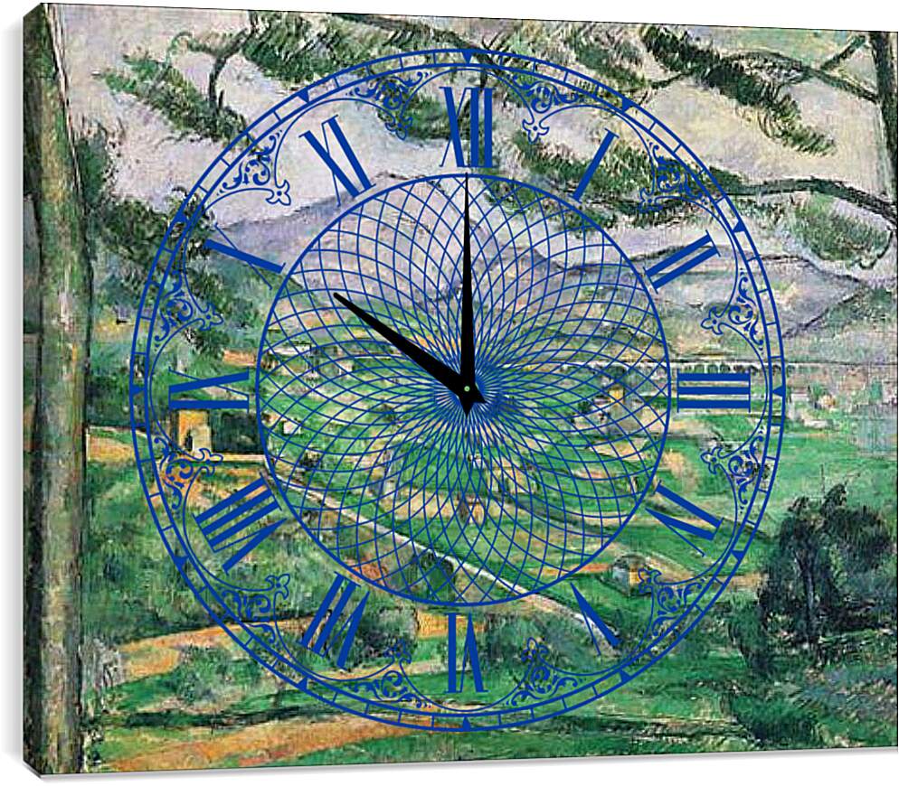 Часы картина - La Montagne Saint-Victoire au grand Pin. Поль Сезанн