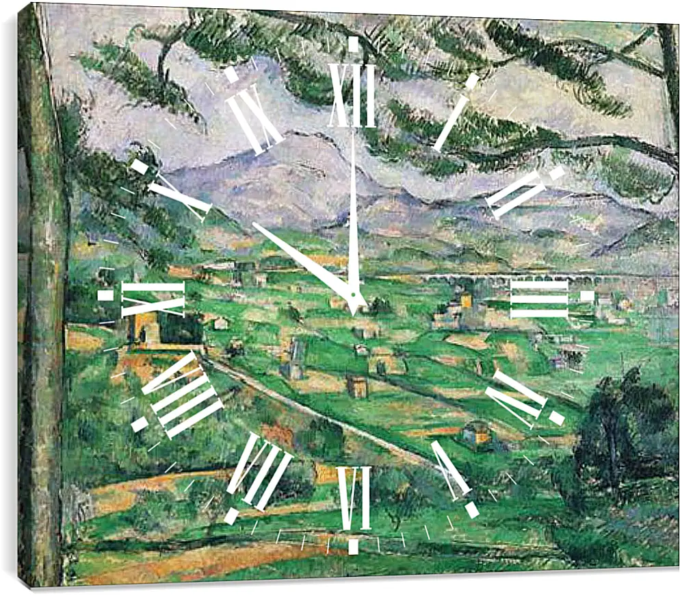 Часы картина - La Montagne Saint-Victoire au grand Pin. Поль Сезанн