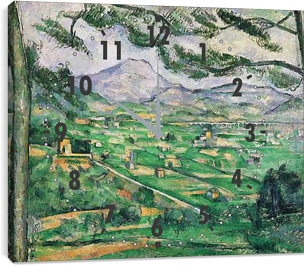 Часы картина - La Montagne Saint-Victoire au grand Pin. Поль Сезанн