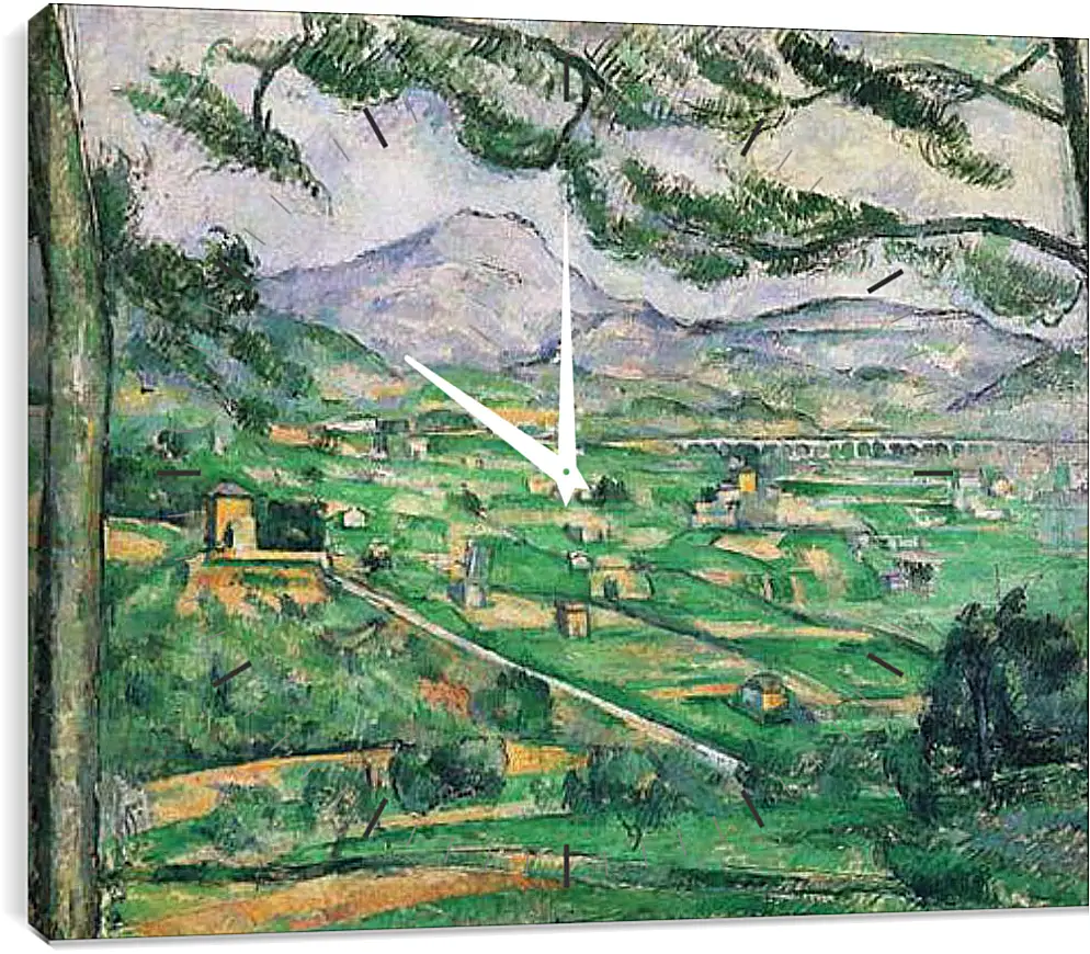 Часы картина - La Montagne Saint-Victoire au grand Pin. Поль Сезанн