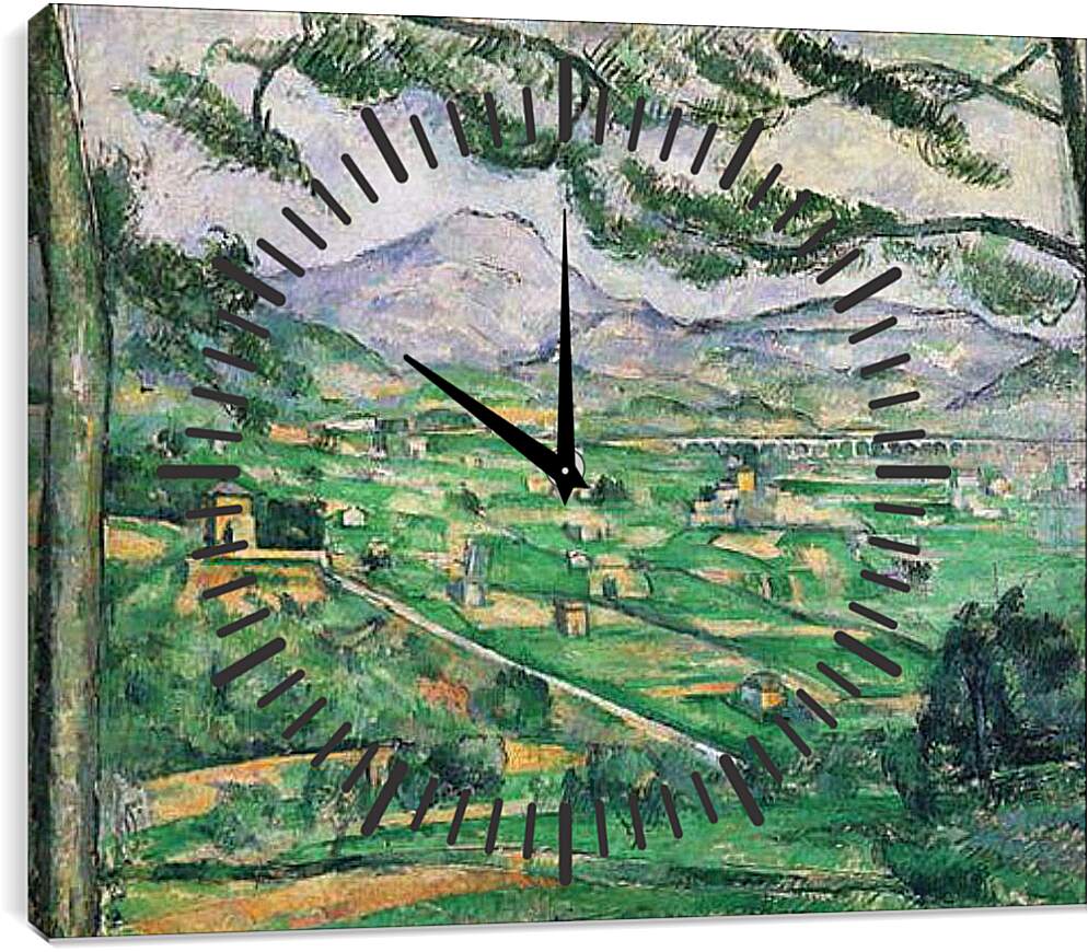 Часы картина - La Montagne Saint-Victoire au grand Pin. Поль Сезанн