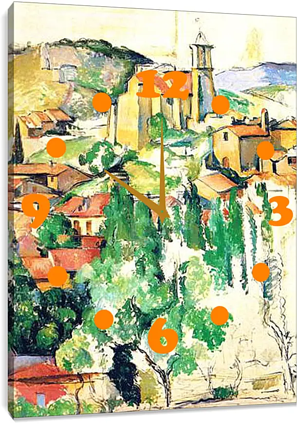 Часы картина - Vue de Gardanne. Поль Сезанн