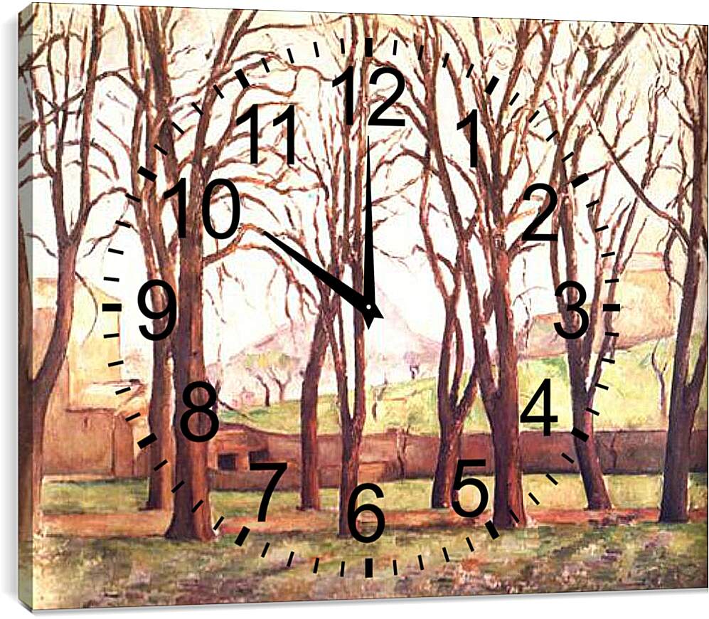 Часы картина - Maronniers au Jas de Bouffan. Поль Сезанн