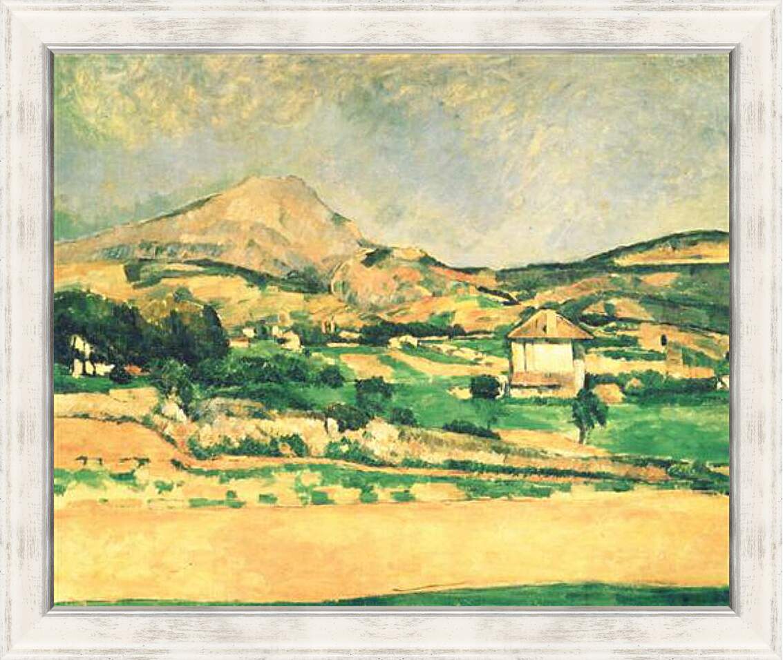 Картина в раме - Вид на гору Сент-Виктуар из рощи в Шато-Нуар. Paysage de la montagne Sainte-Victoire. Поль Сезанн