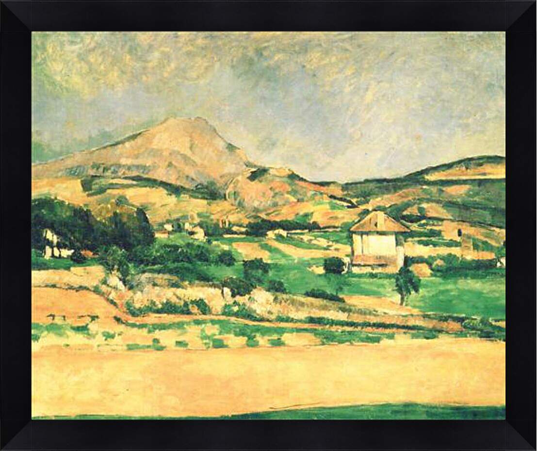 Картина в раме - Вид на гору Сент-Виктуар из рощи в Шато-Нуар. Paysage de la montagne Sainte-Victoire. Поль Сезанн