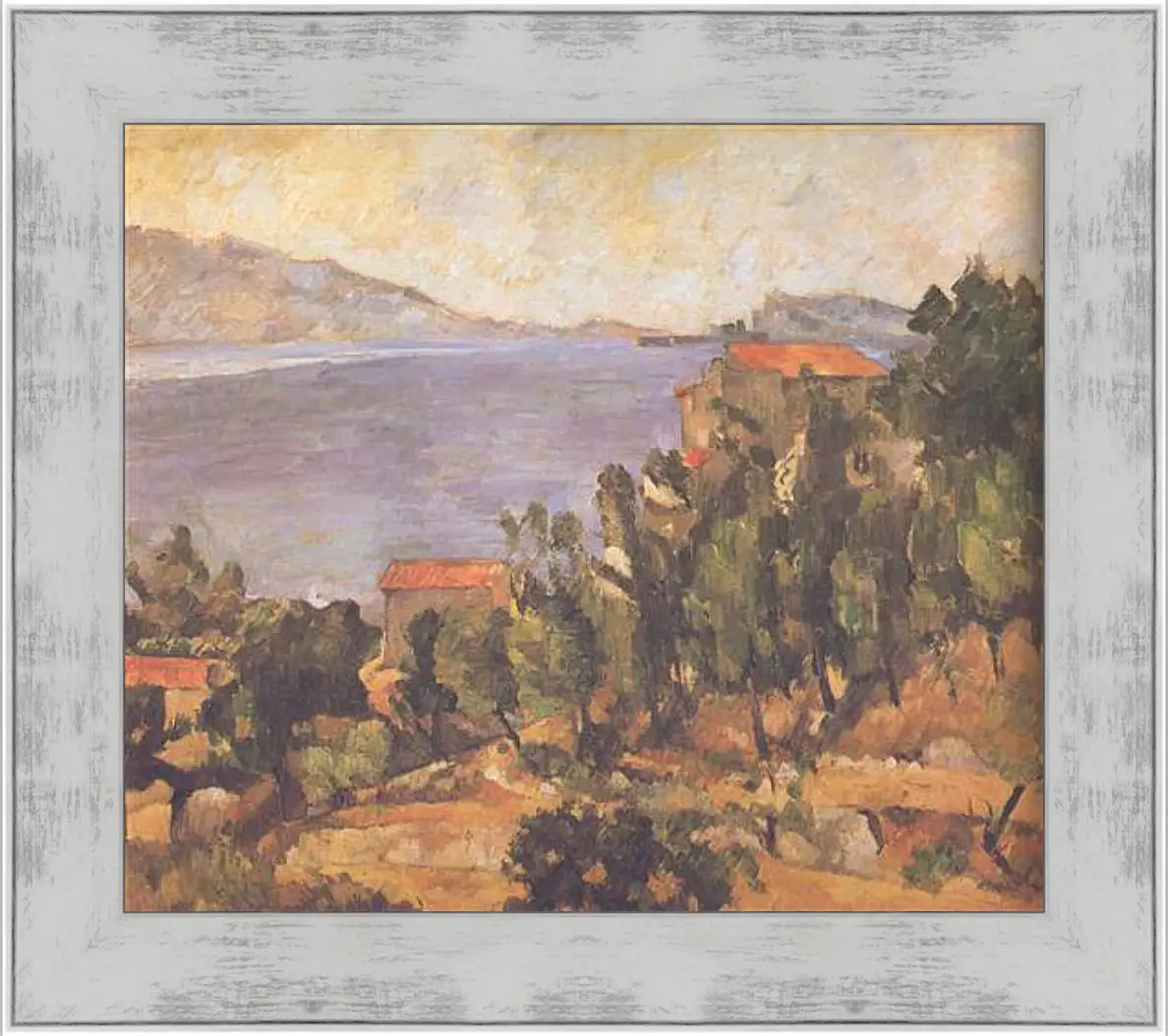 Картина в раме - La montagne Marseilleveyre. Поль Сезанн