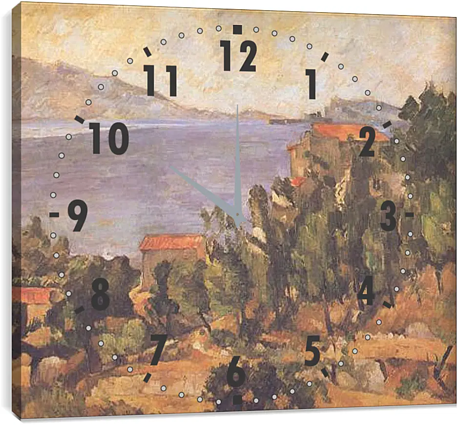 Часы картина - La montagne Marseilleveyre. Поль Сезанн