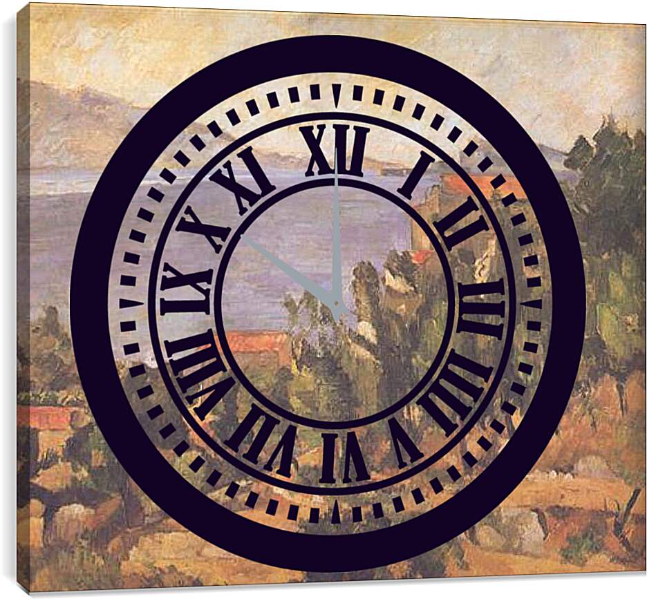 Часы картина - La montagne Marseilleveyre. Поль Сезанн