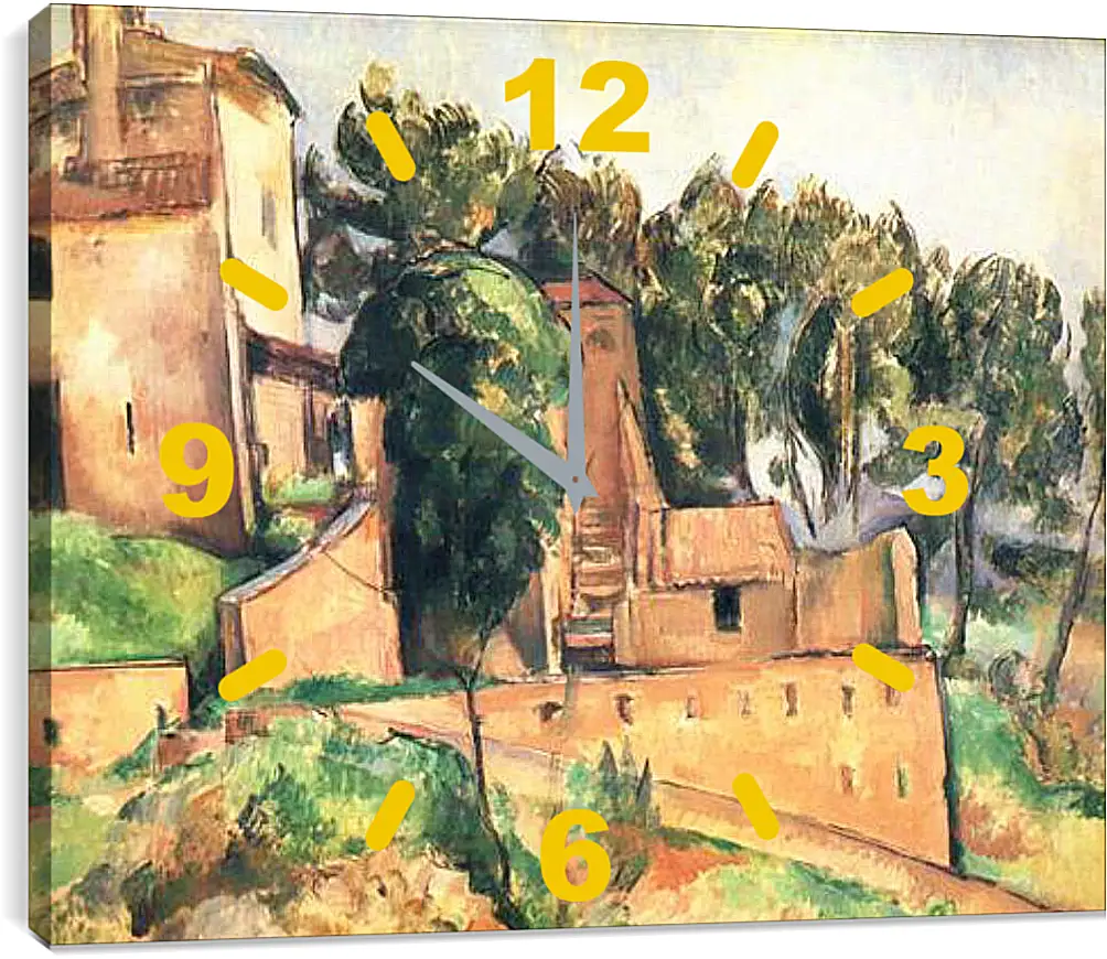 Часы картина - La Maison de Bellevue (vers). Поль Сезанн