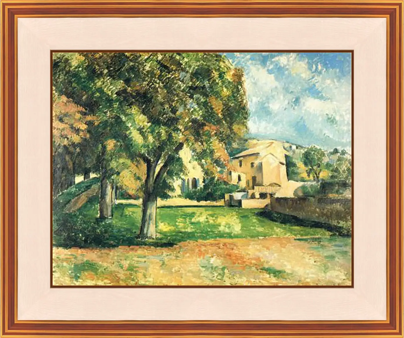 Картина в раме - La Maison de Bellevue. Поль Сезанн