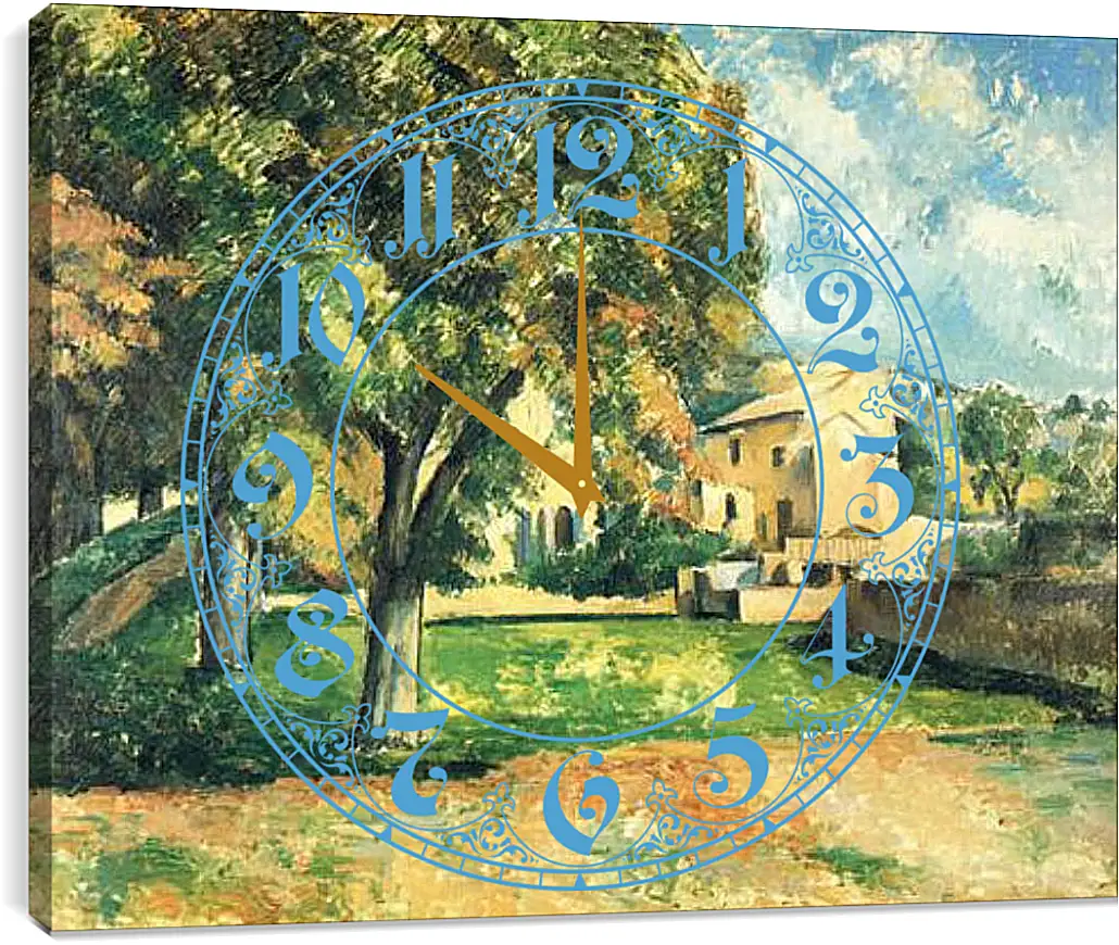 Часы картина - La Maison de Bellevue. Поль Сезанн