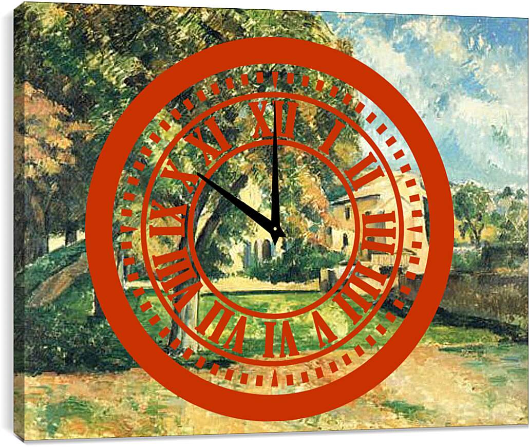 Часы картина - La Maison de Bellevue. Поль Сезанн