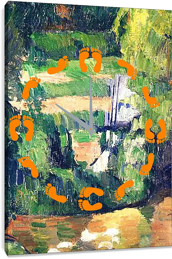 Часы картина - Moulin sur la Couleuve, pres de Pontoise Detail. Поль Сезанн