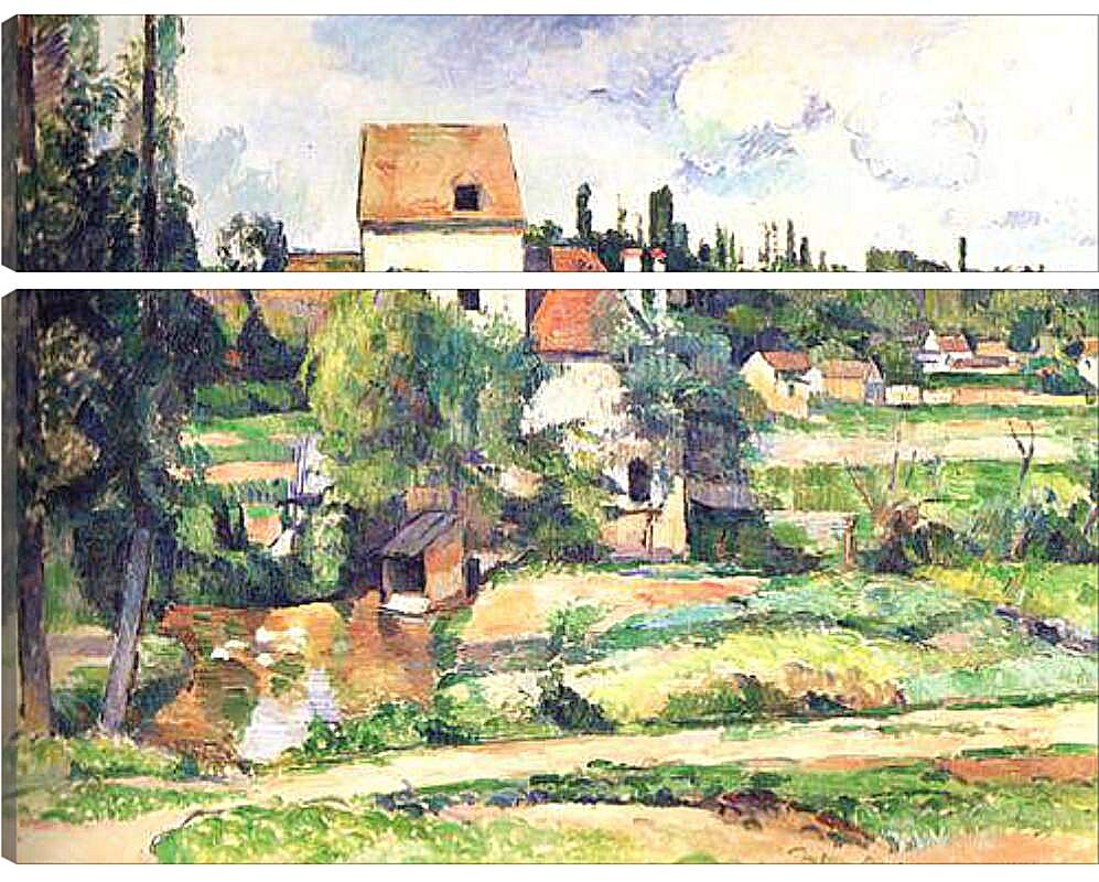 Модульная картина - Moulin sur la Couleuve, pres de Pontoise. Поль Сезанн