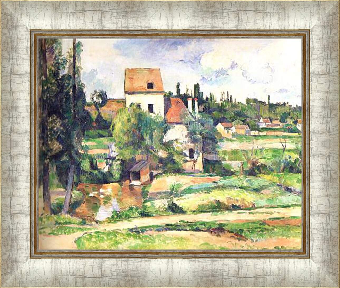 Картина в раме - Moulin sur la Couleuve, pres de Pontoise. Поль Сезанн
