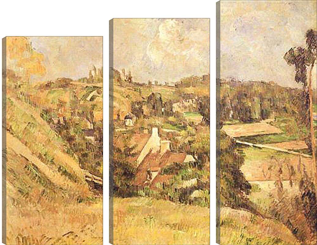 Модульная картина - Auvers-sur-Oise Vu du cote du Val Harme. Поль Сезанн