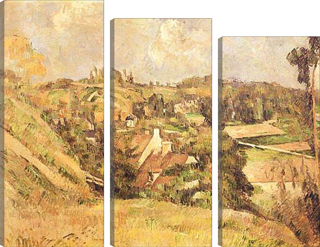 Модульная картина - Auvers-sur-Oise Vu du cote du Val Harme. Поль Сезанн