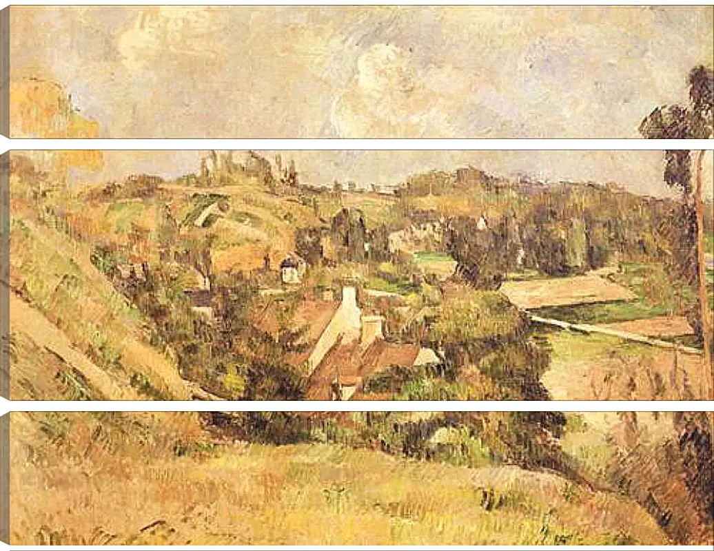 Модульная картина - Auvers-sur-Oise Vu du cote du Val Harme. Поль Сезанн